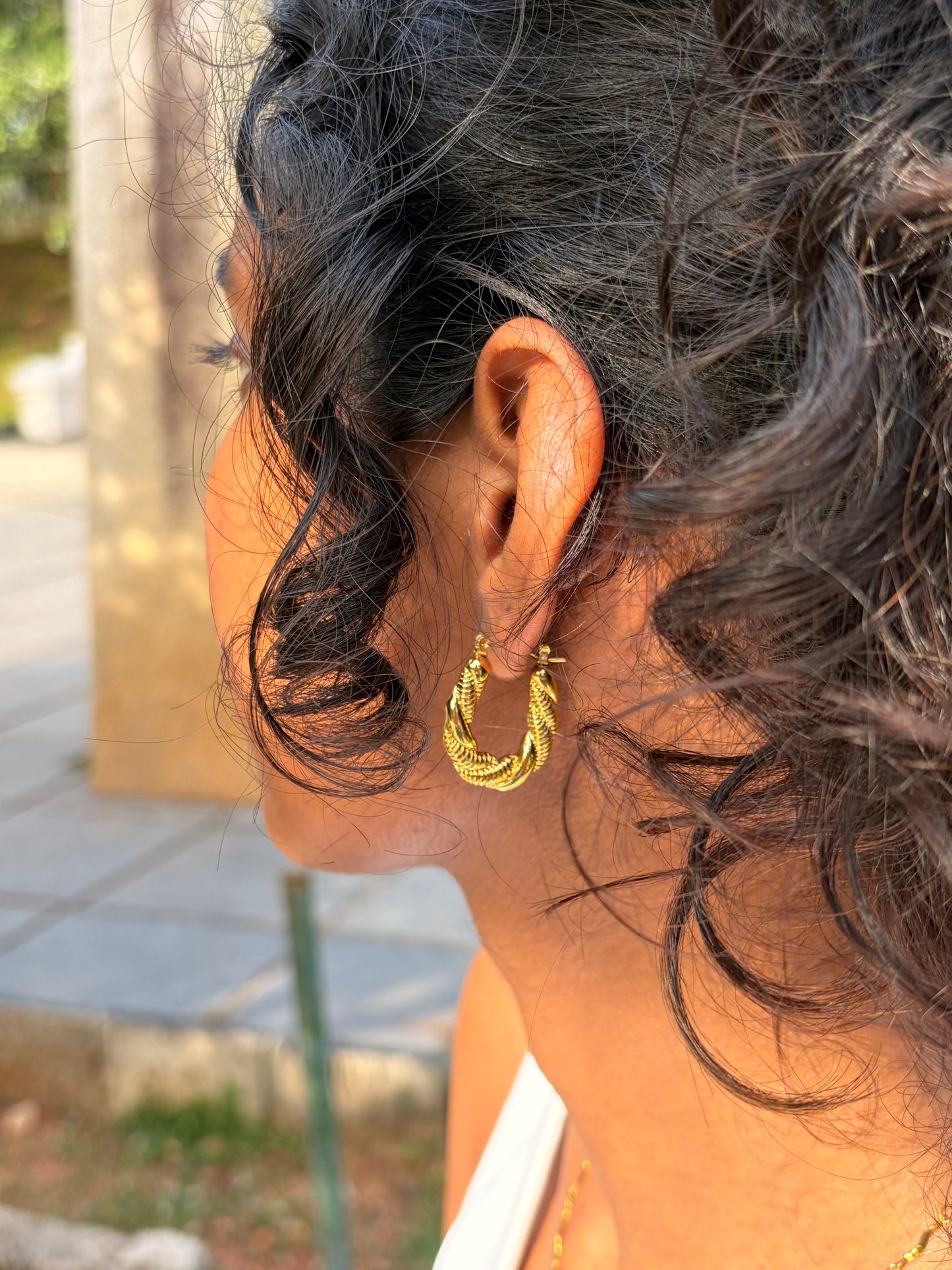 GILDED COIL HOOPS