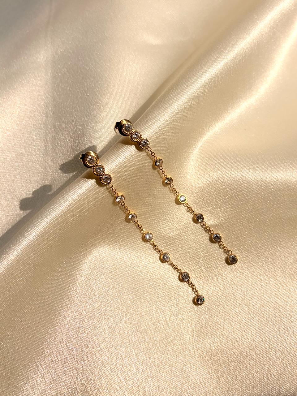 ZIRCON DRIP EARRING