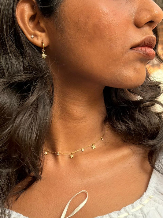 ZIRCON STAR HOOPS
