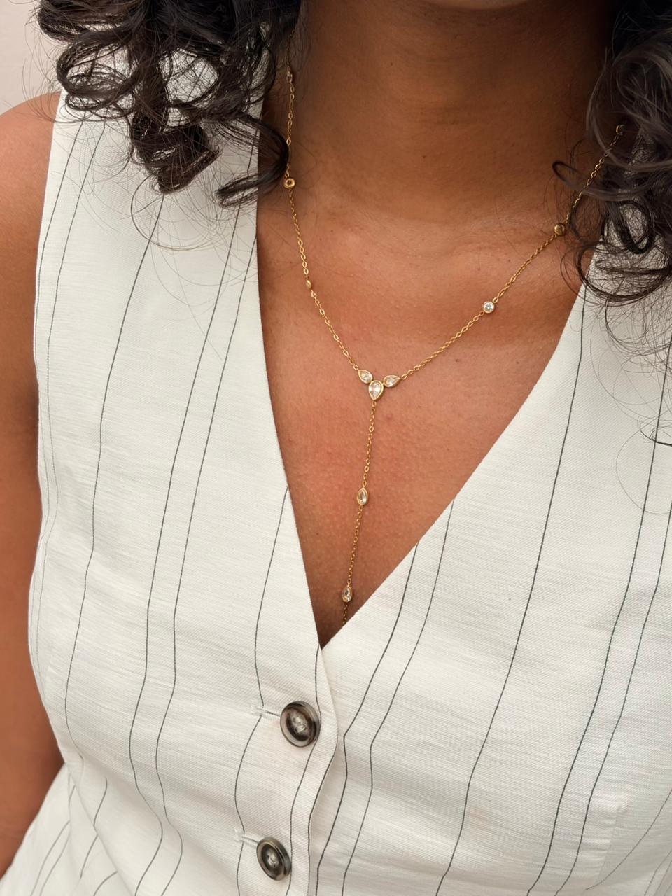 CRYSTAL LARIAT NECKLACE